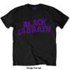 Black Sabbath Unisex T-Shirt Wavy Logo (Black) (Embellished) Large 