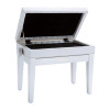 Roland RPB-400WH Rise & Fall Piano Bench w. Storage, White, Cushion Top 