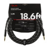 Fender Deluxe Series 18.6 foot Instrument Cable, Black Tweed 