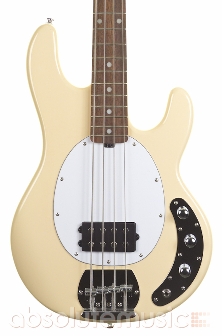 Absolute　Sterling　Cream,　Bass　By　Musicman　Vintage　SUB　Music　RAY4　Guitar,　Jatoba　Fingerboard