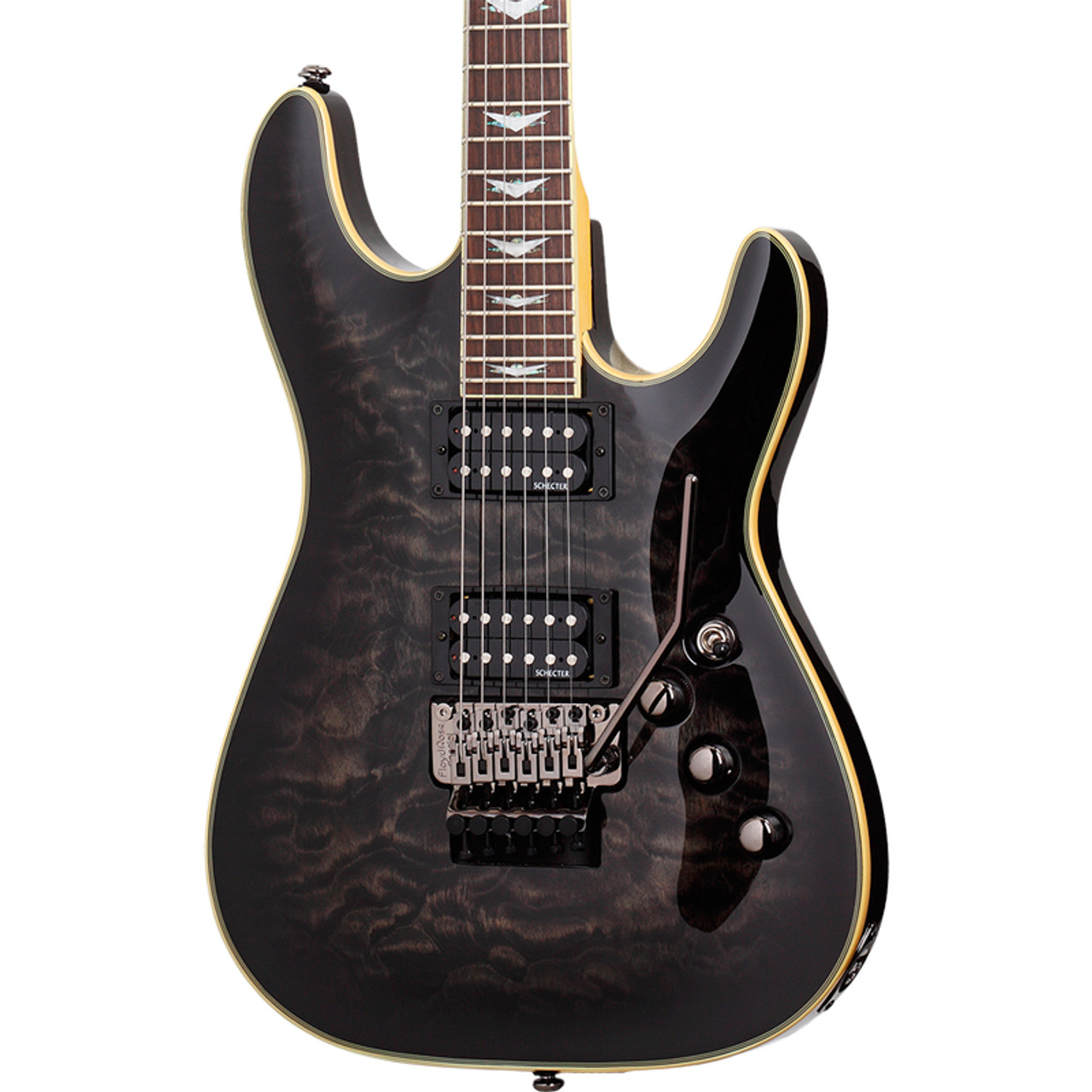 Schecter Omen Extreme-6 FR Electric Guitar, See-Thru Black