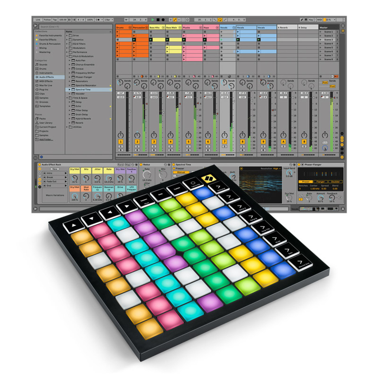 Co2CREA Cassa Custodia Borsa Per AKAI Professional APC Mini MK2 Controller MIDI USB(solo Scatola,Case Only) (Cassa Nera + Dentro Grigio