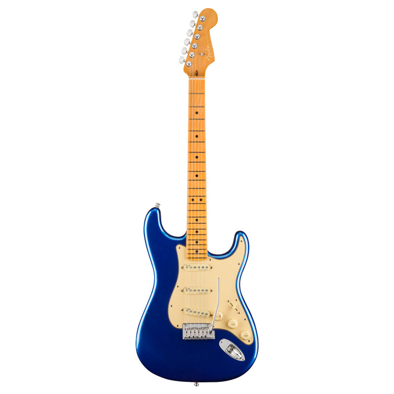 Fender American Ultra Stratocaster Electric Guitar, Cobra Blue, Maple