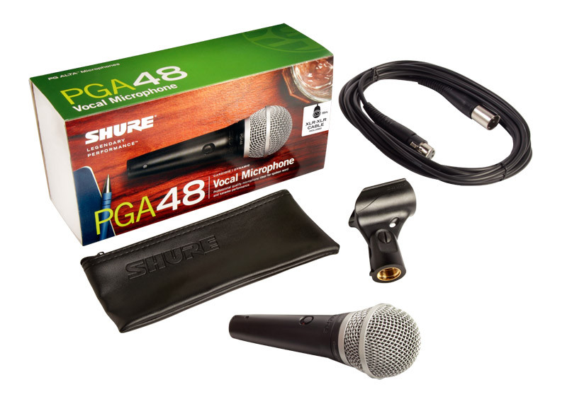 SHURE PGA48-XLRダイナミック ボーカルマイクロフォン Shure PGA48-XLR Handheld Dynamic Microphone with XLR to XLR Cable