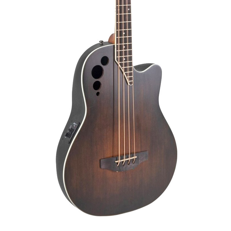 Ovation Applause サンバーストエレキベース Ovation AEB4 Mid Cutaway 4-string Bass, Multi Soundhole