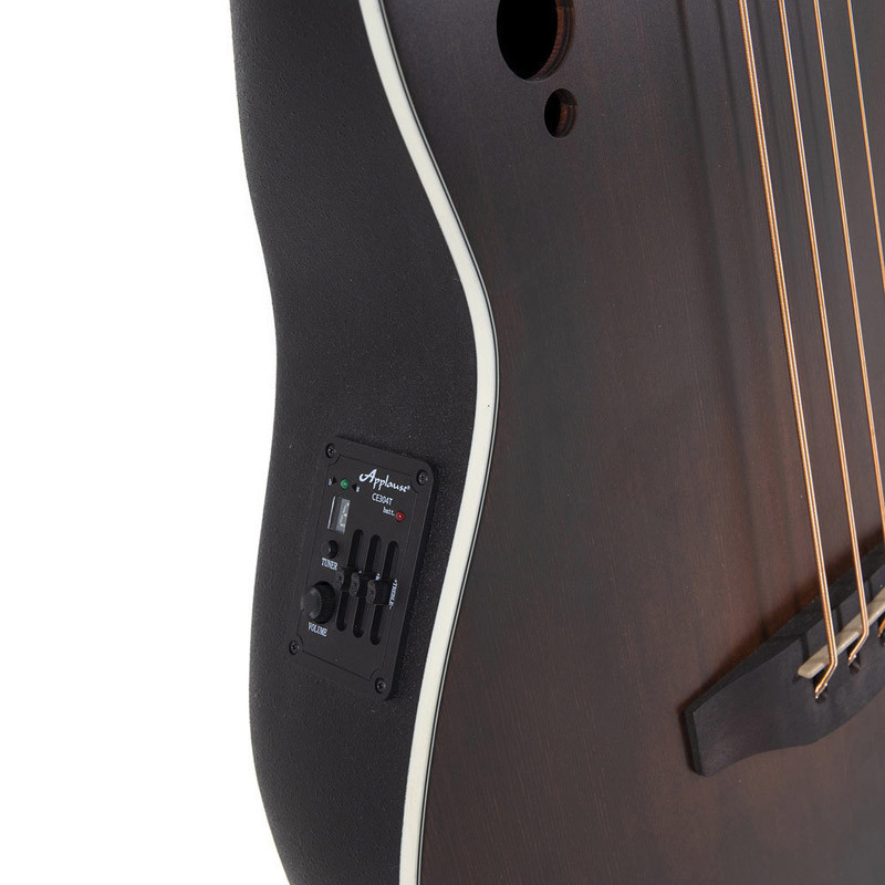 Ovation AEB4 Mid Cutaway 4-string Bass, Multi Soundhole