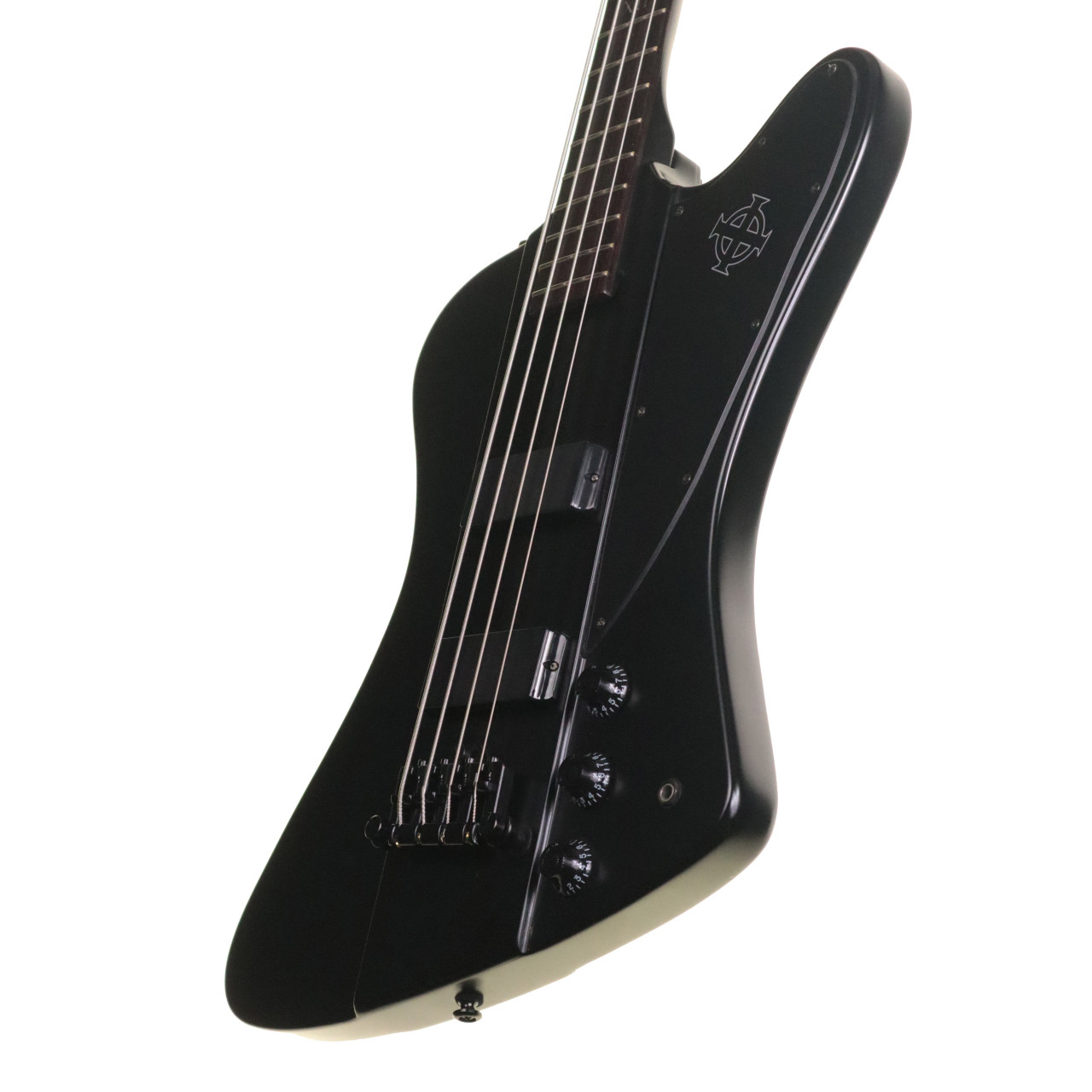 Epiphone Thunderbird Gothic Bass Guitar, Satin Black with Hard