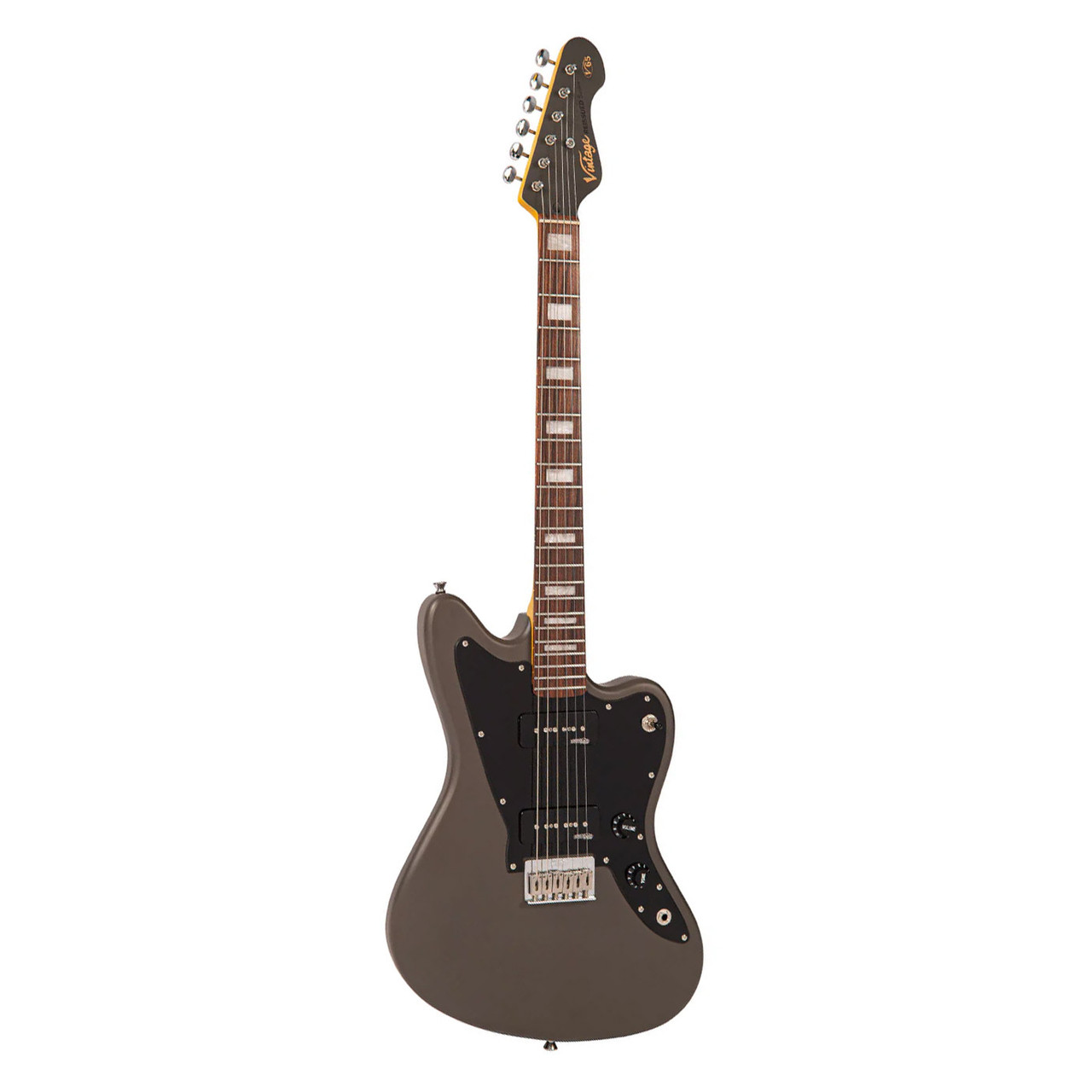 Vintage V65 ReIssued Hard Tail Electric Guitar, Satin Grey
