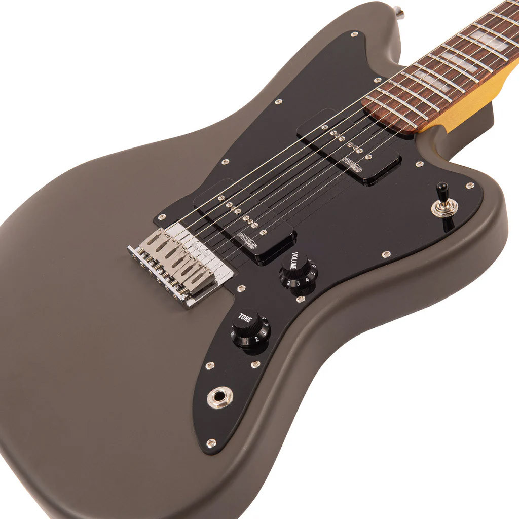 Vintage V65 ReIssued Hard Tail Electric Guitar, Satin Grey