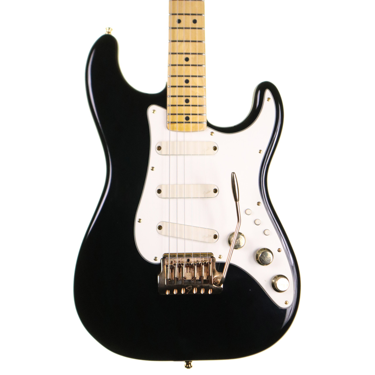 Fender Gold Elite Stratocaster Electric Guitar, Black, Gold