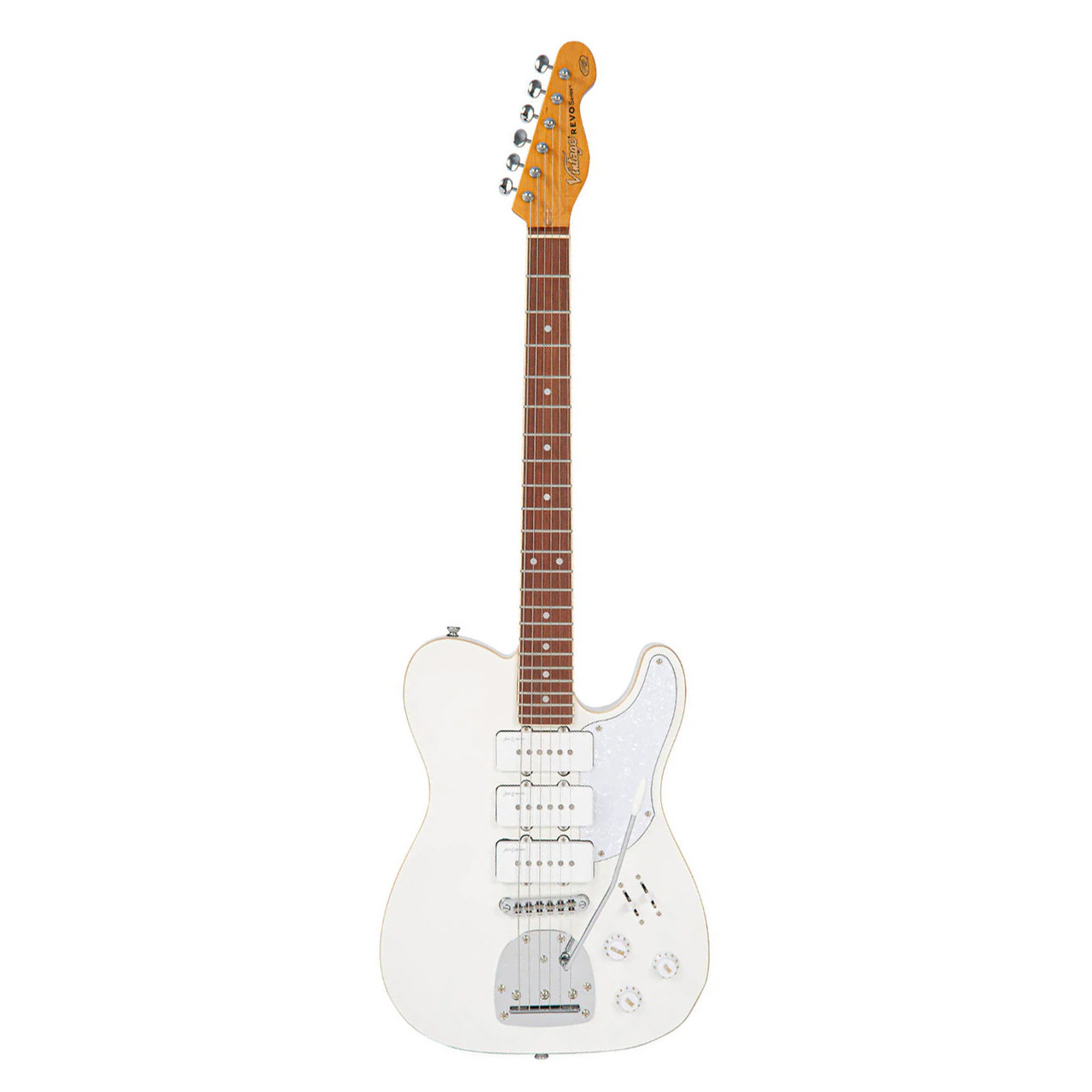 Vintage REVO Series Trio Electric Guitar, Arctic White - Absolute