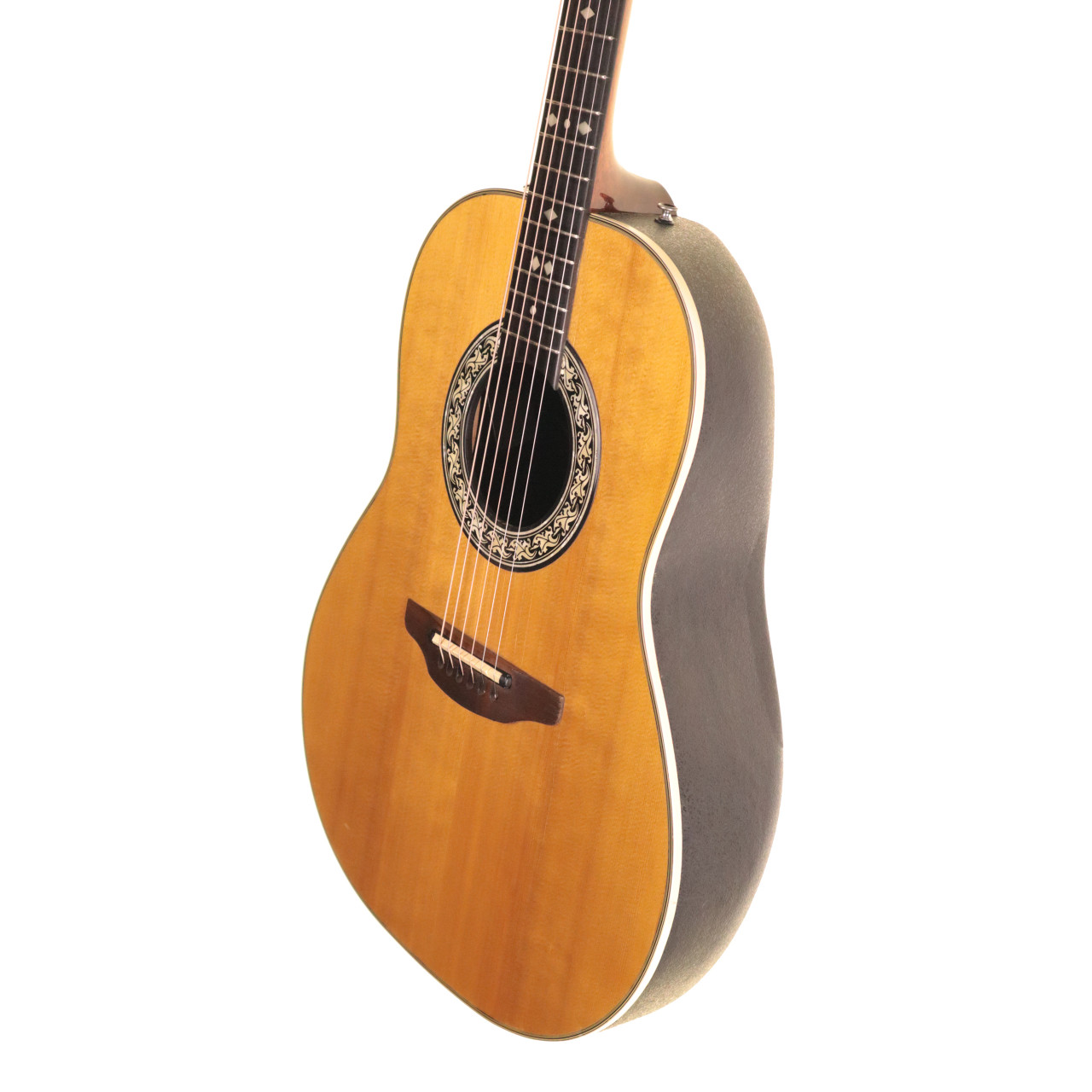 Ovation Balladeer 1612 Electro Acoustic Guitar, Natural with Hard