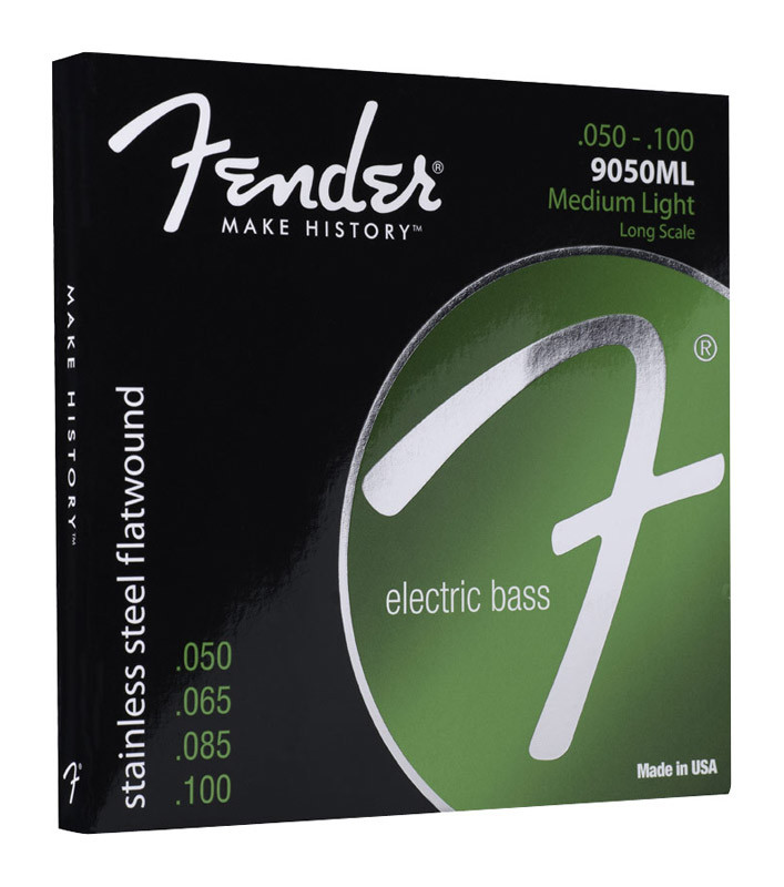 Fender エレキベース弦 Stainless 9050's Bass Strings Stainless Steel Flatwound 9050M .055-.105 wyw801m Fender 9050ml Stainless Flatwound 50-100 Bass Guitar Strings