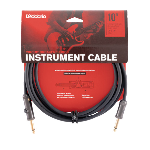 D’Addario PW-AG-10 Circuit Breaker Instrument Cable, 10 feet 