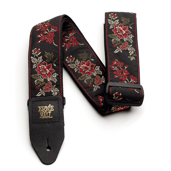 Ernie Ball Jacquard Guitar Strap, Red Rose 