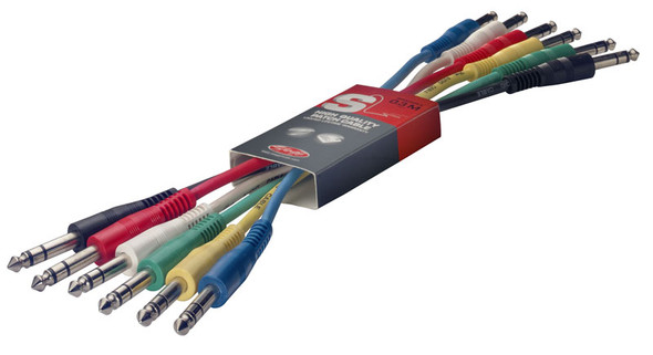 Stagg SPC030S E 30cm balanced jack patch cable (Pack of 6)  