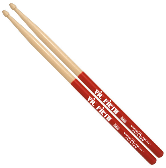 Vic Firth American Classic 5BVG Wood Tip Drumsticks with Vic Grip  