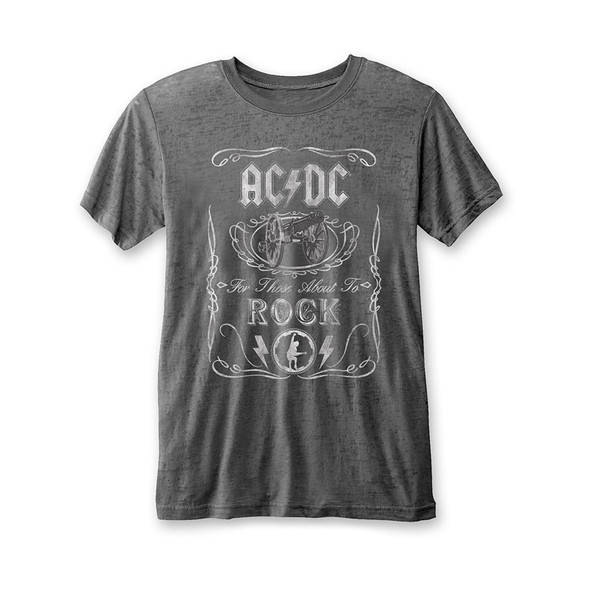 AC/DC Unisex Fashion Tee: Cannon Swig (Burn Out) (X-Large) 