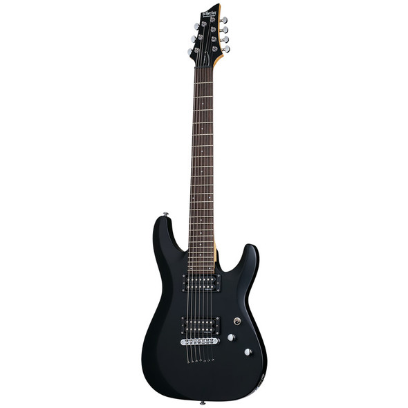 Schecter C-7 Deluxe Electric Guitar, Satin Black 