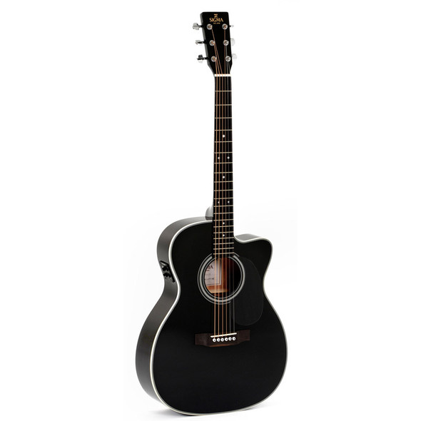 Sigma 000MC-1E-BK Electro Acoustic Guitar, Black 