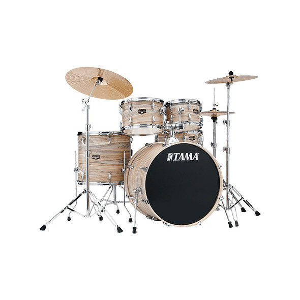 Tama Imperialstar 5 Piece Drum Kit with Hardware in Natural Zebrawood Wrap 