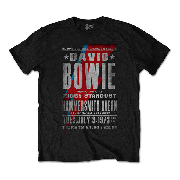 David Bowie Unisex T-Shirt: Hammersmith Odeon (1 X-Large) 