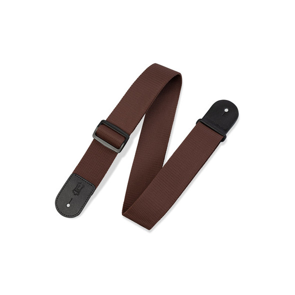 Levys M8POLY-BRN 2 inch Polypropylene Guitar Strap with Poly Ends, Brown 