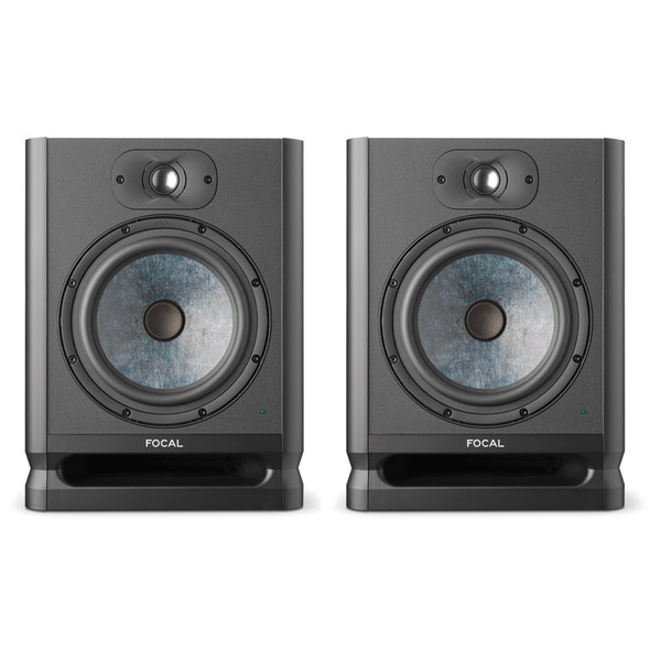 Focal Alpha 80 EVO Active Studio Monitors (Pair) With IsoAcoustic ISO-200 Stands and Cables 