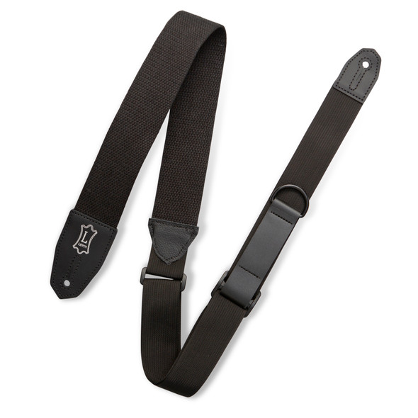 Levy's MRHC-BLK Right Height Cotton 2 Inch Guitar Strap, Black 