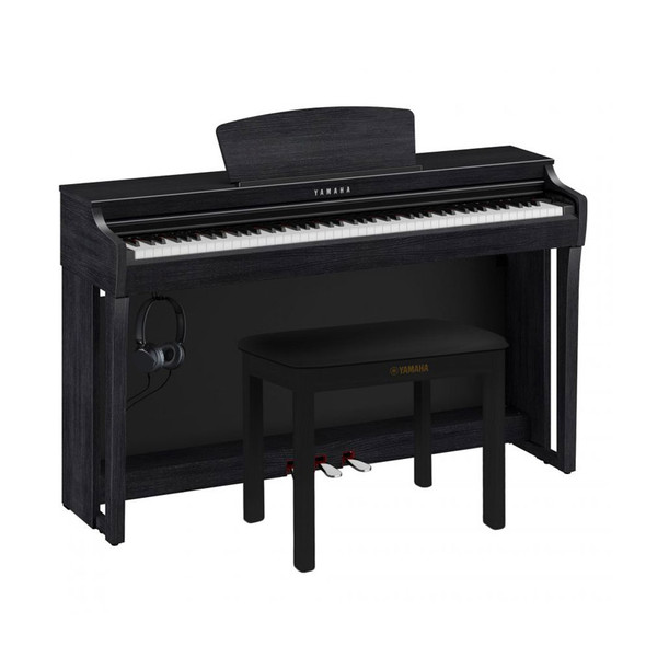 Yamaha CLP-725B Clavinova Digital Piano, Black with Bench & Headphones 