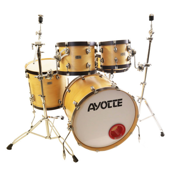 Ayotte Velvet Shell Pack In Natural with Black Wood Hoops w/ Matching Snare (pre-owned)