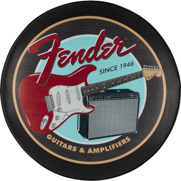 Fender Guitars & Amps Pick Pouch Barstool, Black/Black, 24 inch 