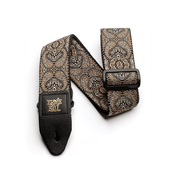 Ernie Ball Jacquard Gold And Black Paisley Guitar Strap 