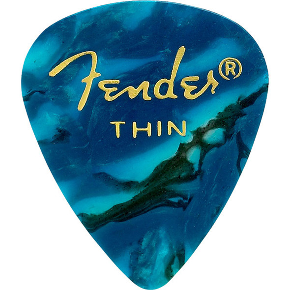 Fender 351 Shape Premium Picks, 12 Pack, Ocean Turquoise, Thin 