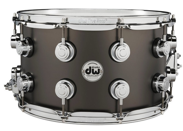 DW - Drum Workshop DRVD0814SVCBK 14x8 Snare Drum, Satin Black over Brass 