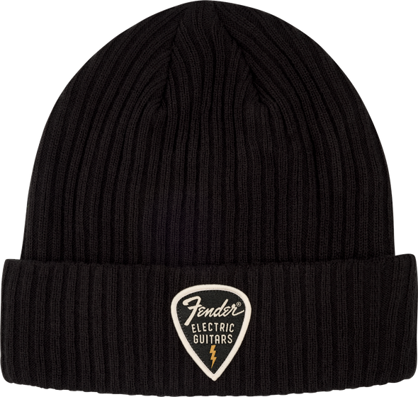 Fender Pick Patch Ribbed Beanie, Black 