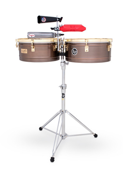 Latin Percussion LP257-KP 14 and 15 inch Timbales Karl Perazzo, Antique Bronze 