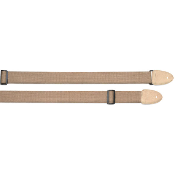 STAGG SNV5 BE Cotton Guitar Strap w/ Leather Ends, Beige 
