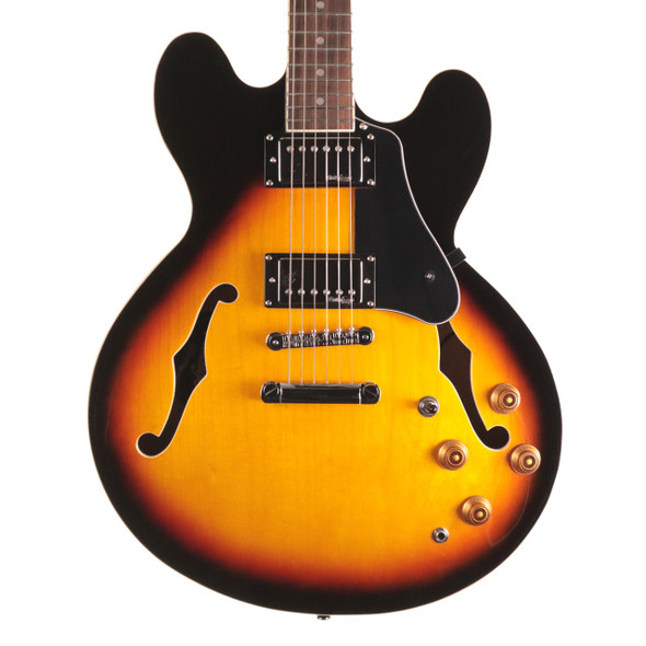 Vintage VSA500SB Semi-Hollow Electric Guitar, Sunburst (pre-owned)