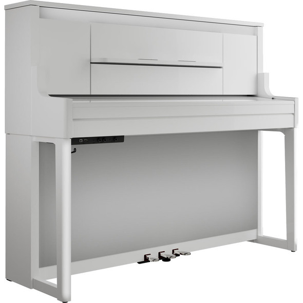 Roland LX-9-PW Flagship Upright Digital Piano, Polished White 