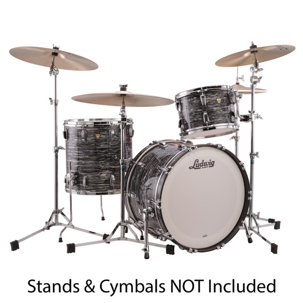 Ludwig Classic Maple Eurobeat 3 Piece Shell Pack, Vintage Black Oyster 