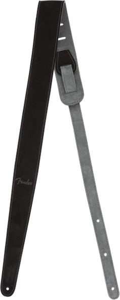 Fender 2 inch Suede Guitar Strap, Black/Gray Reversible 