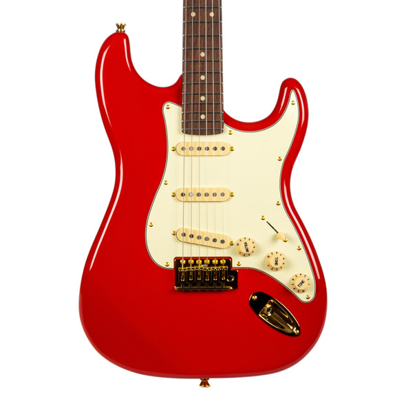 Jet JS-380 RD G Electric Guitar, Red with Gold Hardware 