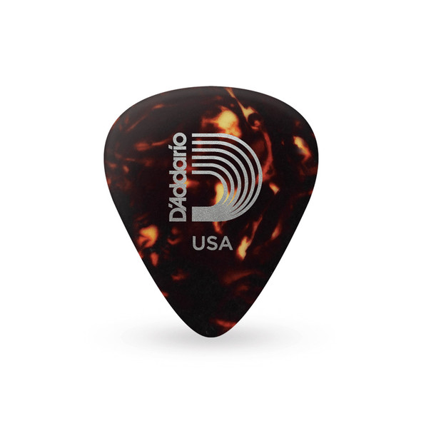 D'Addario Shell-Color Celluloid Guitar Picks, 10 pack, Light 