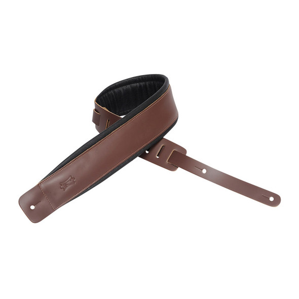 Levys DM1PD-BRN 3 inch Padded Leather Guitar Strap, Brown 