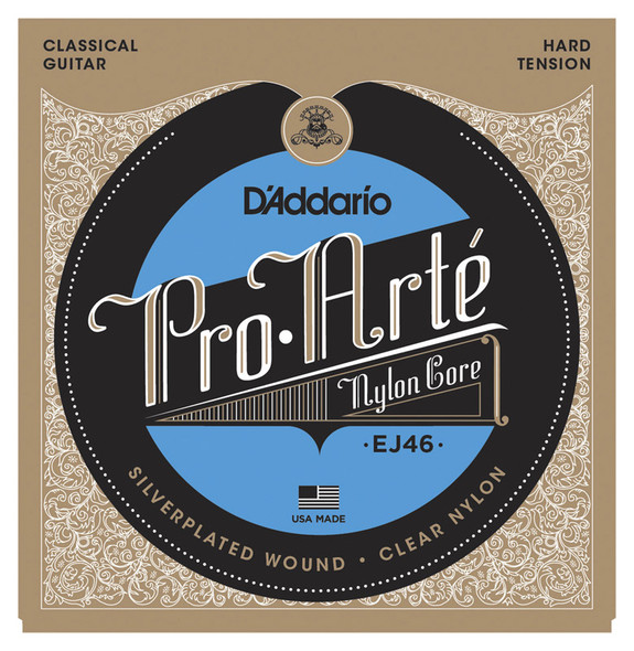 D'Addario EJ46 Pro-Arte Nylon Classical Guitar Strings, Hard Tension 