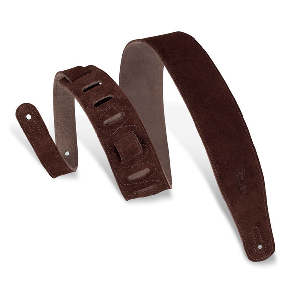 Levys MS26-BRN 2.5 inch Suede Guitar Strap, Brown 