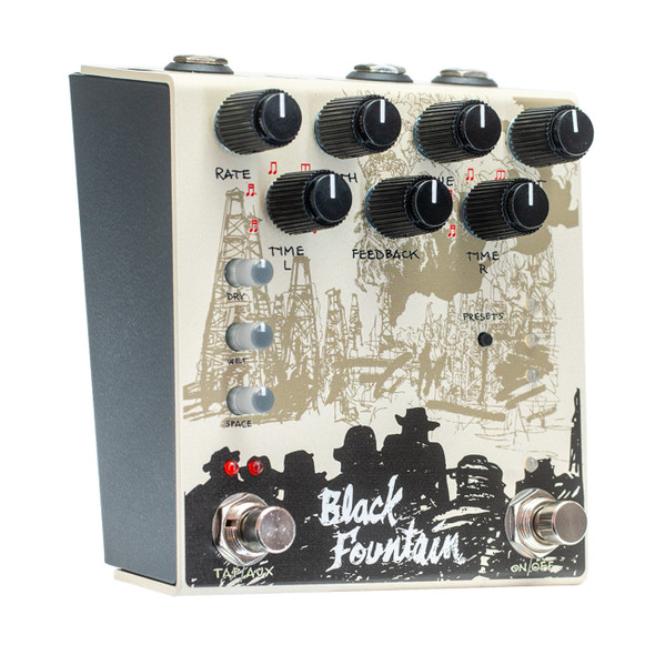 Old Blood Noise Endeavors Black Fountain Stereo Delay Effects Pedal, Cream 