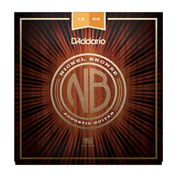 D Addario NB1253 Nickel Bronze Acoustic Guitar Strings, Light Top/Med Bottom 