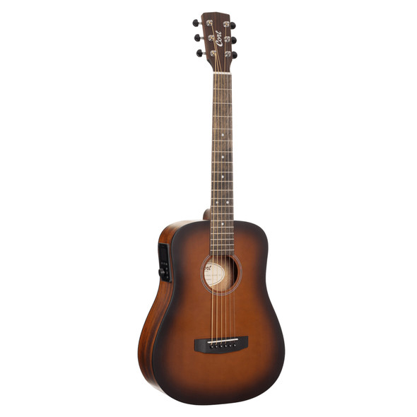 Cort Earth GO Travel Electro-Acoustic Guitar, Open Pore Brown Burst 